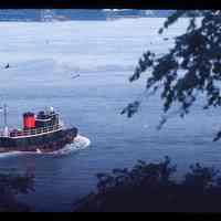 Color slide of a tug boat on the Hudson river.