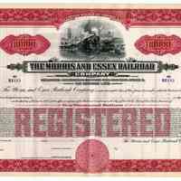 Bond: Morris & Essex Railroad Co. $1000 Registered Construction Mortgage; due Nov. 1, 1975. N.d., ca. 1931. Unissued.