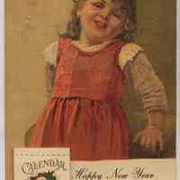 Postcard: Happy New Year. The Frank Cordts Furniture Co., Washington & Second Sts., Hoboken, N.J. Calendar 1911. Issued ca. Christmas, late 1910 or early 1920; unposted.