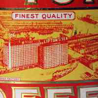          detail front: depiction of building labeled: Lipton's Hoboken Factory
   