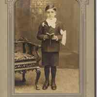 Sepia-tone studio photo of Eugene Pescatore at the time of his confirmation, Hoboken, no date, ca. 1930.