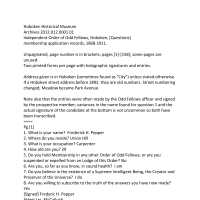          Independent Order of Odd Fellows, Hoboken, Questions; membership application records, 1868-1911. picture number 154
   