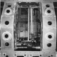 B+W photo of a shaft support with markings from the M.V. Ringstad, Hoboken, Oct., 1940.