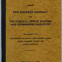 Manual: Labor Agreement for Clerks & related positions between Erie R.R. & Brotherhood of Railway Employees, Aug. 1955.