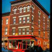          Color slide of eye-level view of front and side façades with storefront at 1001 Bloomfield on the NE corner of Bloomfield & 10th picture number 1
   