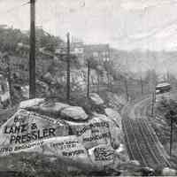 Digital image of black-and-white photo of Horseshoe Curve on Hillside Road, West Hoboken, ca. 1900.