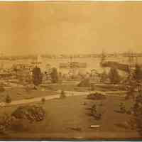 Digital image of sepia tone photo of Hudson Square Park, Hoboken, no date, ca. 1880.