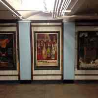 Digital color photos, 3, of old advertising posters uncovered at PATH station, Hoboken, Sept. 17, 2013.