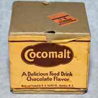          1: box front panel: Cocomalt logo name; maker R.B. Davis Co., Hoboken, N.J.
   