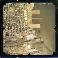          Color aerial photo of Hoboken from Clinton Street to the waterfront; Newport, Jersey City to 6th Street, April 27,1987. picture number 1
   