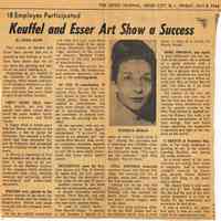 Article: "Keuffel and Esser Art Show a Success." By Linda Dunn, Jersey Journal, Jersey City, N.J., July 8, 1966.