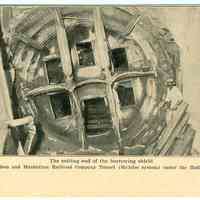          Digital image of Hudson & Manhattan R.R. postcard titled: The cutting end of the burrowing shield, 1908. picture number 1
   