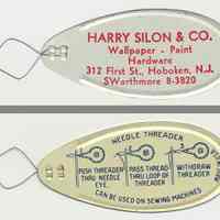 Needle threader from Harry Silon & Co., 312 First St., Hoboken, N.J. N.d., ca. 1950-1963.