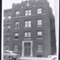 B&W photo of apartment building at 245 8th Street, Jersey City.