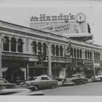 B&W photo of the Goodhue Block of commercial buildings at 1854-1876 Main Street, Springfield, MA.
