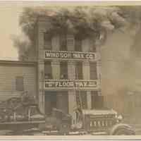 B+W photo of Windsor Wax Co. building fire, 617 Newark St., Hoboken, n.d., ca. 1932-1937.