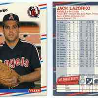          3, 1988: Jack Lazorko, P, Angels, Fleer 494
   