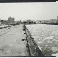 B+W photo of buildings, interiors and exteriors, of the Bethlehem Steel Shipyard, Hoboken Division, no date (ca 1990.)