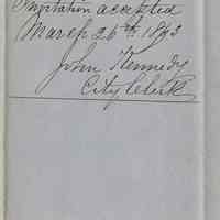          detail reverse with file title and noting acceptance of invitation
   