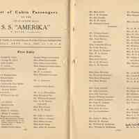          pp 10-11 List of Cabin Passengers; First Cabin [Class]
   