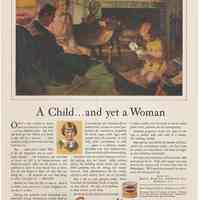 Ad, Cocomalt: A Child...and yet a Woman. By Davis Baking Powder Co. [R.B. Davis], Hoboken; in LHJ, May 1928.