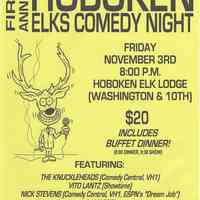 Flier for First Annual Hoboken Elks Comedy Night, Nov. 3, 2006.