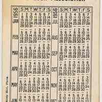 Pocket calendar for 1956 from Haven Savings and Loan Association, 41 Newark St., Hoboken.