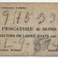 Business card, Pescatore & Sons, Contractors on Ladies