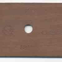 Railroad curves, 10, pearwood, tangent mark, radius in degrees & inches, made by Keuffel & Esser Co., N.Y. N.d., ca. 1900-1925.