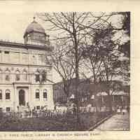 Postcard: Library, Hoboken, NJ
