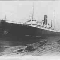 B+W photo of the S.S. City of Savannah at berth, Hoboken, no date. ca. 1940.