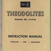 K&E Theodites. Manual No. 73 0135. Instruction Manual. Keuffel & Esser Co., N.Y. & Hoboken, cpyrt. 1960, 1966.