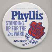 Three campaign buttons, Hoboken, 1990s.