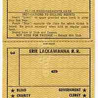 Ticket, transportation: Erie-Lackawanna Railroad Co. Local Combination OW [One-way]. N.d., ca. 1961-1965. Unissued & unused.