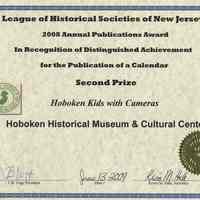          certificate 2: Second Prize, Calendar 2008, Hoboken Kids with Cameras
   