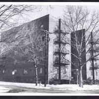 B&W photo of apartment building at 165 Chancellor Avenue, Newark.
