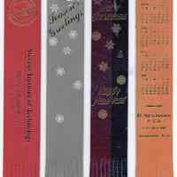 Leather bookmarks, 9; samples of product made by R. Neumann & Co., 300 Observer Highway, Hoboken, N.J., 1986-1993