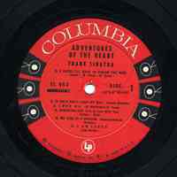 Record album, Frank Sinatra: "Adventures Of The Heart." Columbia Records. 33 rpm. Mono. No.CL 953 [x"Lp"39148 / 39149].