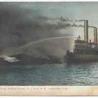 Postcard: [1905 Terminal fire.] Fire Boat in Action North River, D.L.& W. R.R. Hoboken Fire [August, 1905.] No date of issue, circa 1907-1914; unposted.