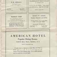          pg 33 ads Washington Restaurant; E.M. Adelman; Henry Grote; American Hotel
   