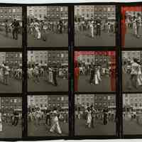 B+W negative contact sheet of images of Hoboken taken by John Conn. no date, [1976].