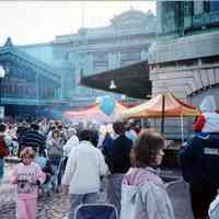 Color photo of the NJ Transit Train Festival, Hoboken 1989.