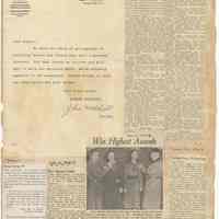          leaf 34 back: newsclippings, 1952, 1953, letter 1951
   