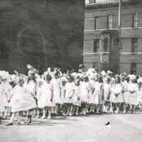 B+W copy photo negative with three images of St. Matthew