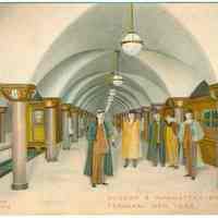          Digital image of Hudson & Manhattan R.R. postcard titled: Hudson & Manhattan Subway Terminal New York (actually Hoboken station). 1909. picture number 1
   