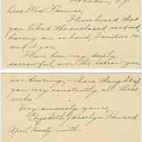          letter 4, front & back: from Elizabeth Howard, Hoboken, Apr. 29, 1919
   