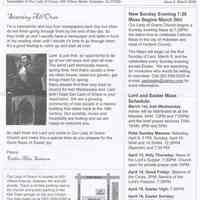 Full of Grace News: Newsletter of Our Lady of Grace (Church), 400 Willow Street (sic), Hoboken, Issue 2, March 2006.