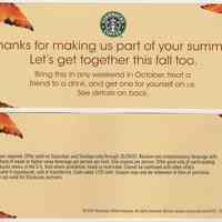 Coupon: Starbucks [Coffee] fall promotion. (Hoboken, 2007.)