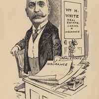 Caricature of William H. White, [Hoboken, n.d., ca. 1907-1916]. From album, "Just for Fun"; archives catalogue 2005.018.0001.