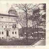 Postcard: Library, Hoboken, NJ